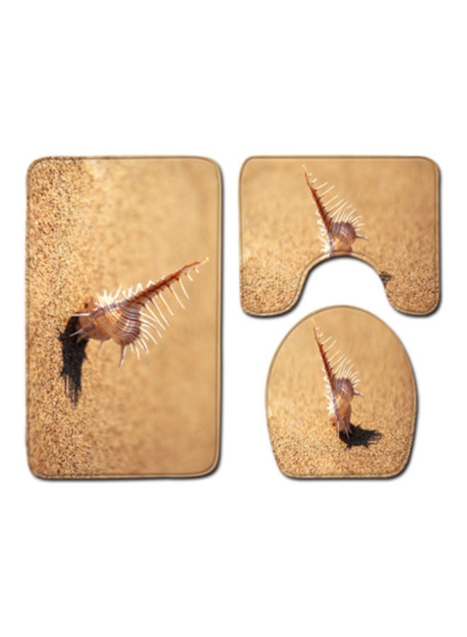 Beauenty 3-Piece Bath Mat Accessory Set Multicolour 75x45cm - Image 1