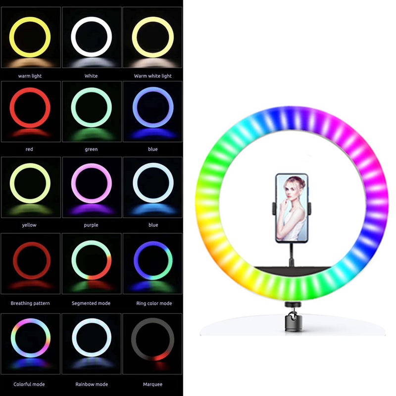 Generic - RGB LED USB Selfie Round Ring Light Multicolour - Image 1