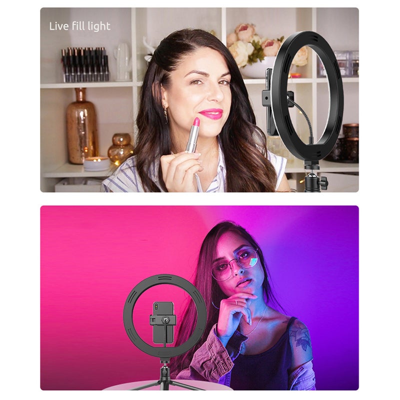 RGB LED USB Selfie Round Ring Light Multicolour