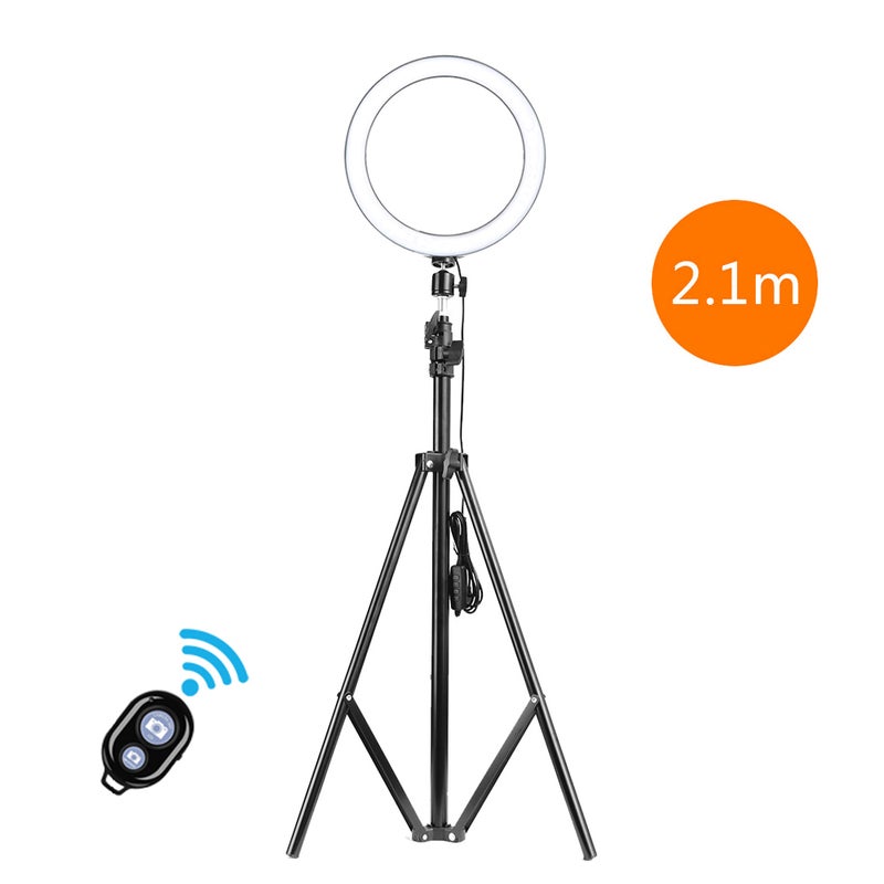 260mm USB Interface Dimmable LED Photography Ring Light Black/White - Image 1