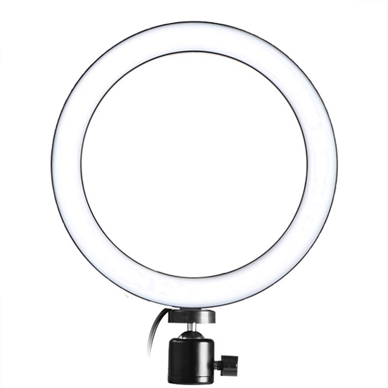 260mm USB Interface Dimmable LED Photography Ring Light Black/White - Image 3