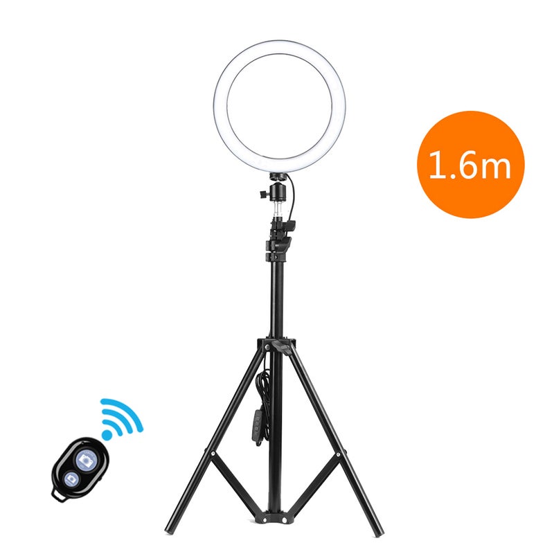 260mm USB Interface Dimmable LED Photography Ring Light Black/White - Image 1