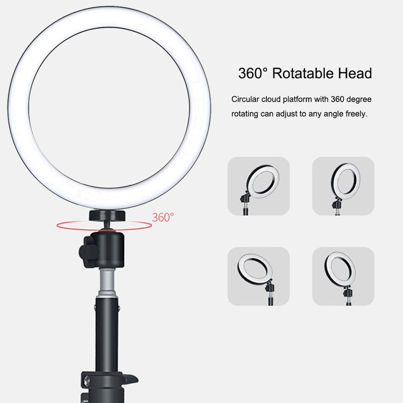 260mm USB Interface Dimmable LED Photography Ring Light Black/White - Image 2