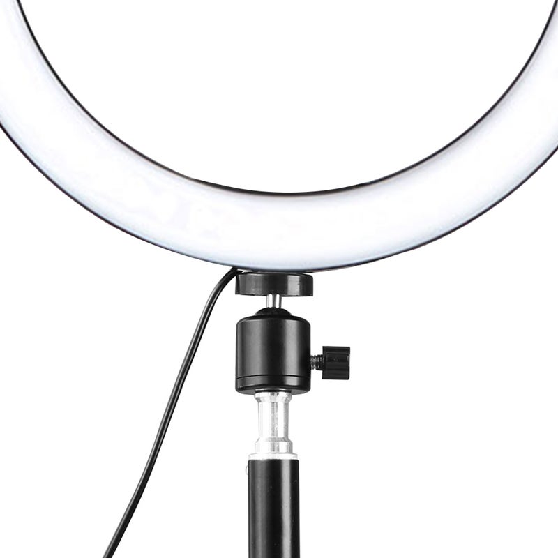 260mm USB Interface Dimmable LED Photography Ring Light Black/White - Image 5