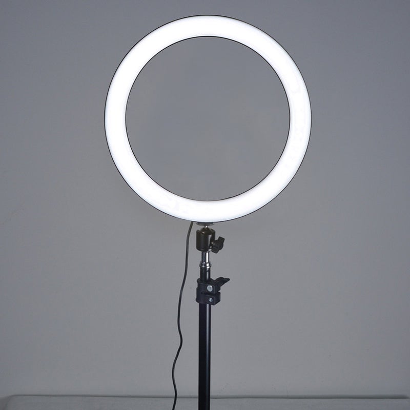 260mm USB Interface Dimmable LED Photography Ring Light Black/White - Image 4