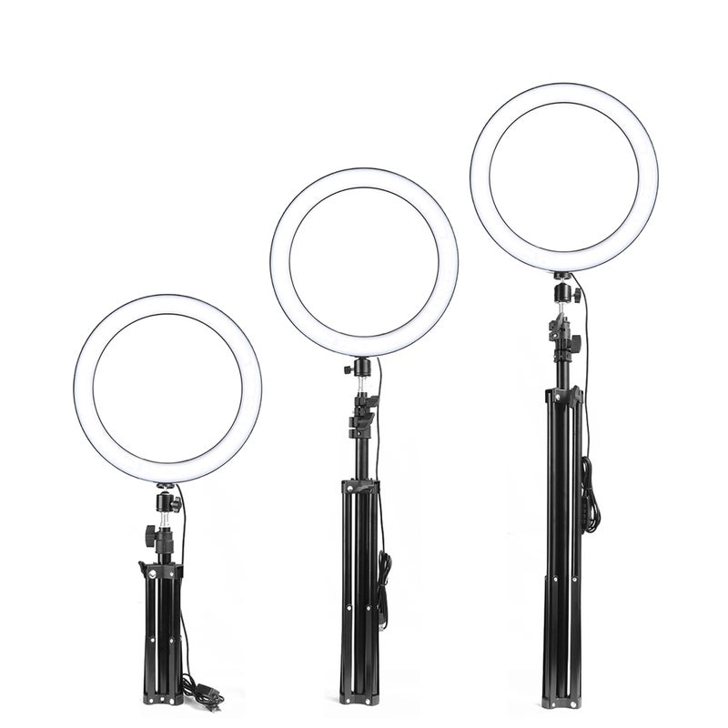 260mm USB Interface Dimmable LED Photography Ring Light Black/White - Image 2