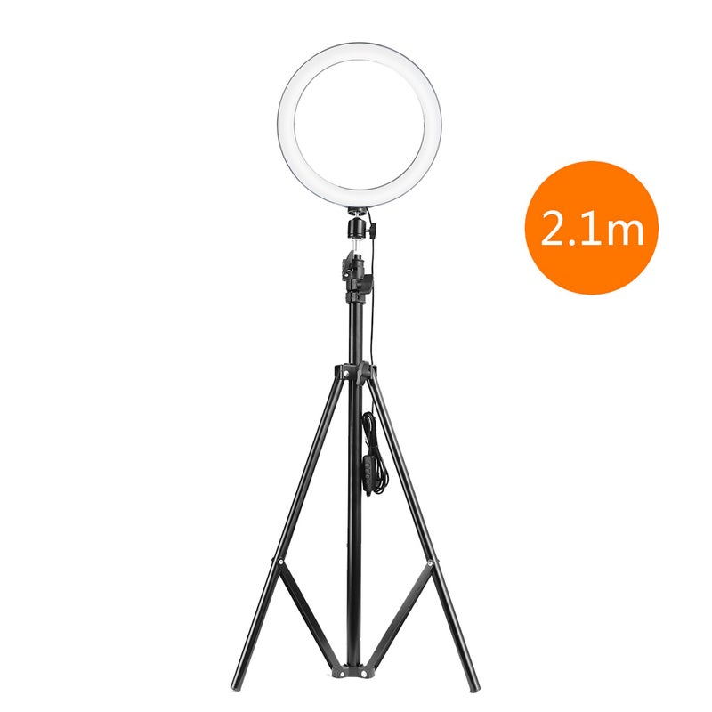260mm USB Interface Dimmable LED Photography Ring Light Black/White - Image 1