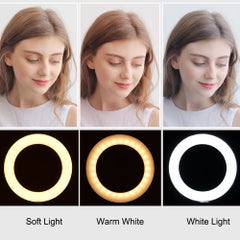 Generic 260mm USB Interface Dimmable LED Photography Ring Light Black/White  - Image 2