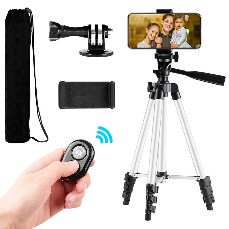 14.1-43.3" Lightweight Adjustable Photography Tripod Silver  - Image 1