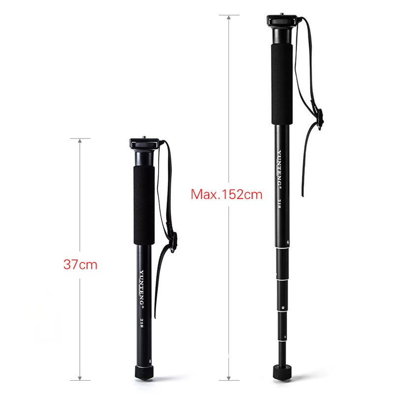 Yunteng YT-218 Portable Photography Monopod With 1/4" Screw Mount Black  - Image 5