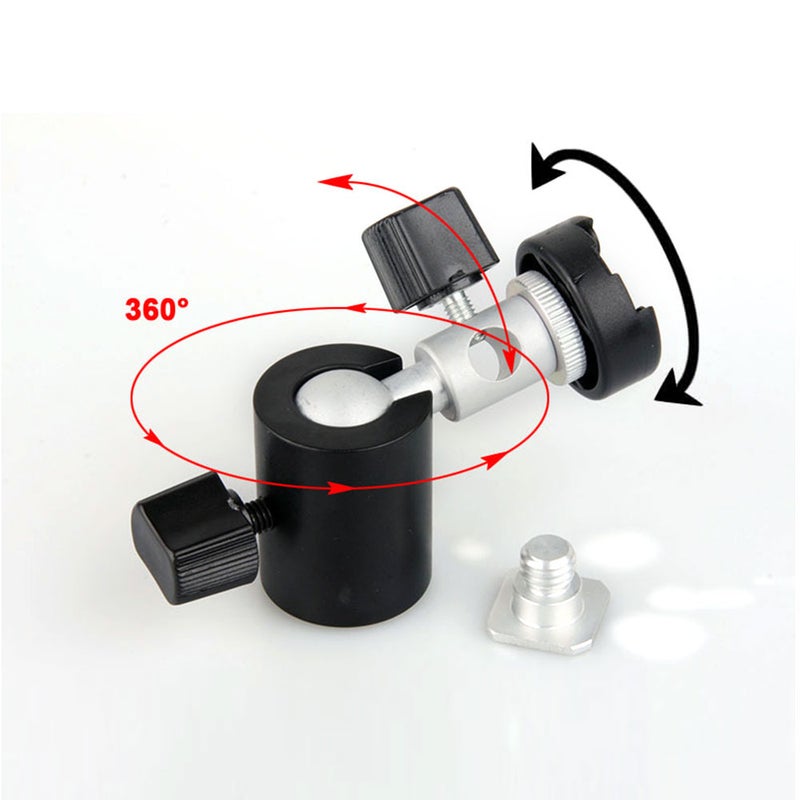 Camera Speedlight Support C-Type Mount Bracket With Ball Head Black  - Image 5