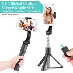 ANDOER 3-In-1 Extendable Gimbal Stabilizer Tripod Stand With Remote Shutter Black  - Image 4