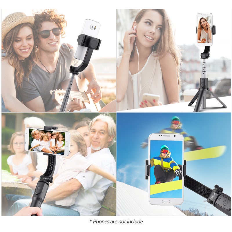 ANDOER - 3-In-1 Extendable Gimbal Stabilizer Tripod Stand With Remote Shutter Black - Image 1