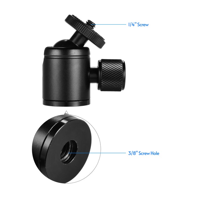Mini Metal Tripod Adapter Ball Head Black  - Image 3
