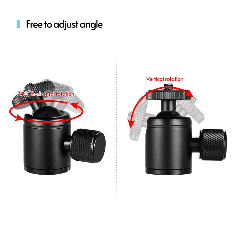 Mini Metal Tripod Adapter Ball Head Black  - Image 4