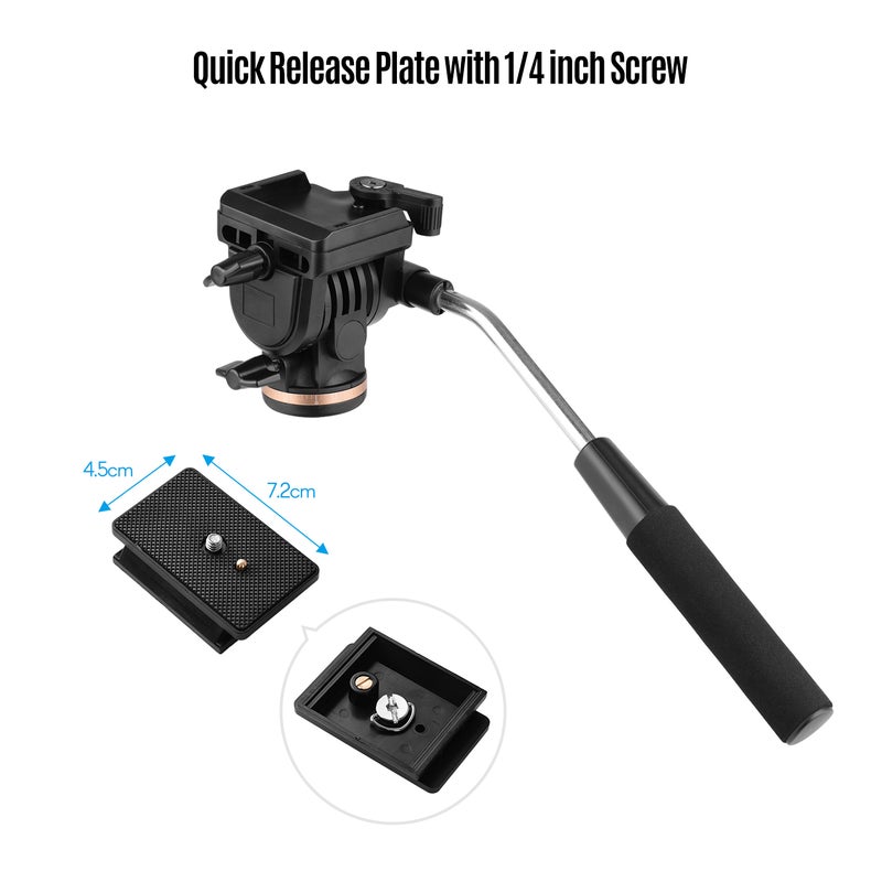 Professional Camera Fluid Pan Head For Nikon/Canon/Sony Black  - Image 3