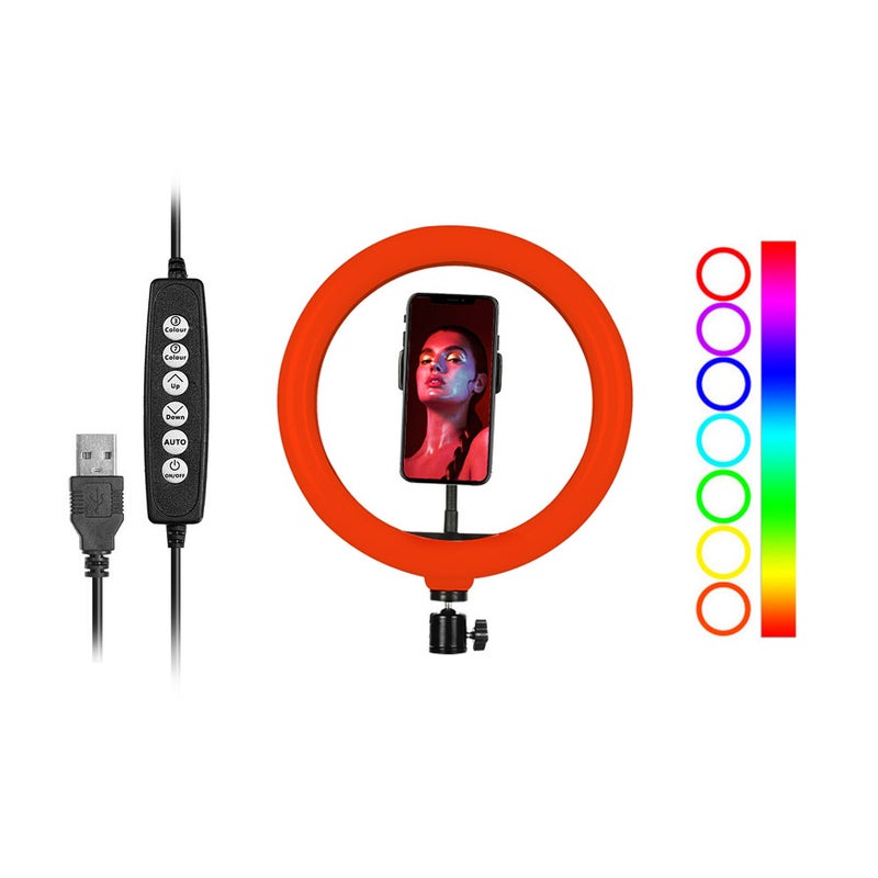 10" RGB Dimmable Fill-in LED Ring Light Black/White - Image 2