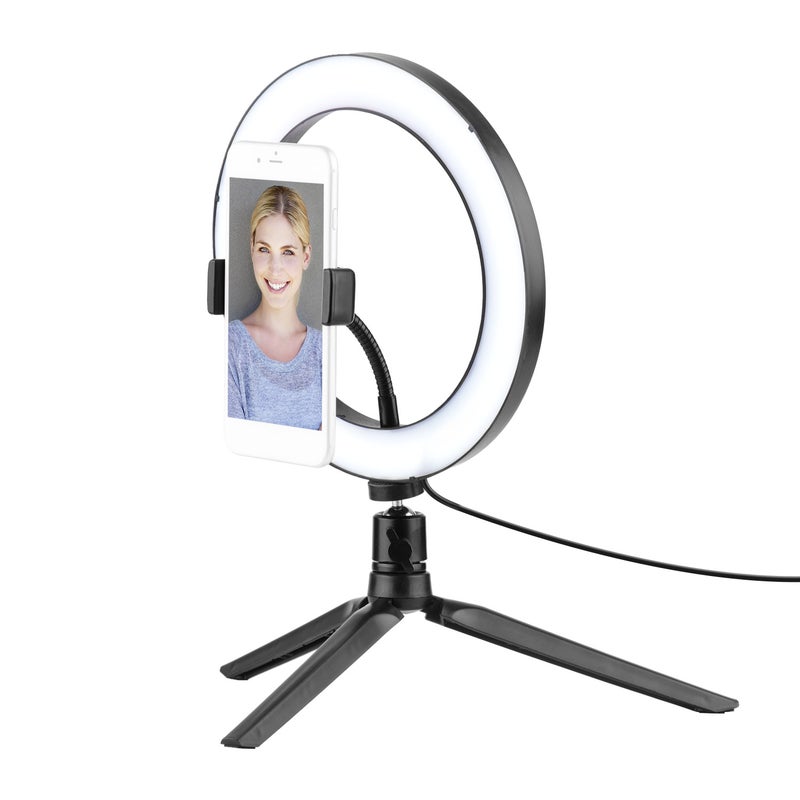 8.6" 10-Level Dimmable LED Ring Light Black/White - Image 2