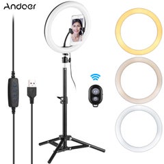 أندوير طقم إضاءة رينج لايت LED مقاس 10 بوصات من 4 قطع أسود/ أبيض  - Image 1