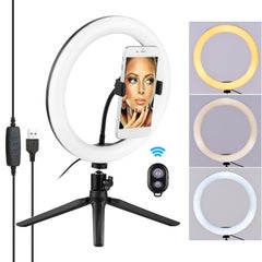 ANDOER 4-Piece 10" LED Ring Light Kit Black/White  - Image 3