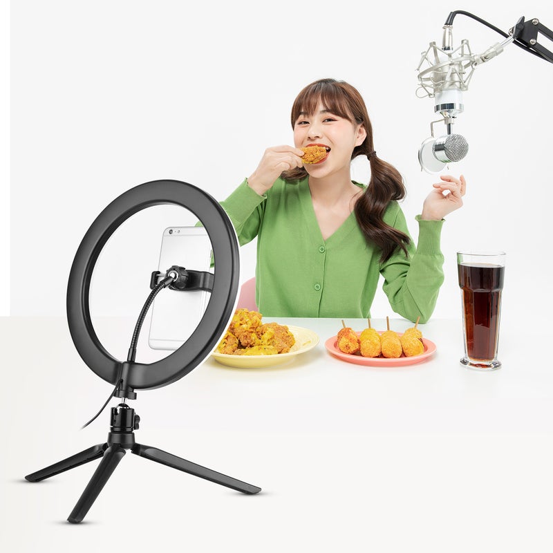 أندوير - طقم إضاءة رينج لايت LED مقاس 10 بوصات من 4 قطع أسود/ أبيض - Image 1
