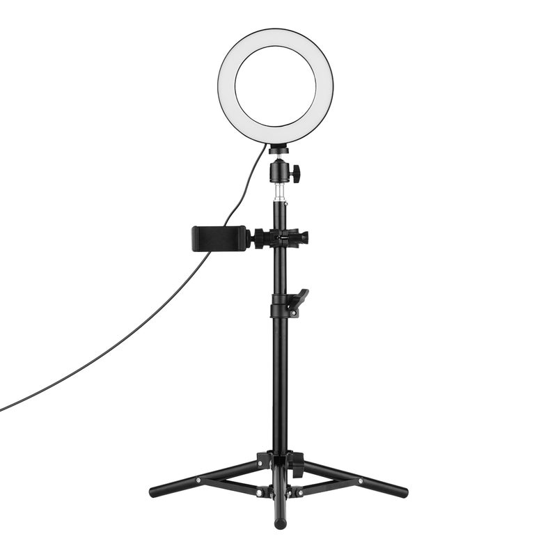 طقم حلقة إضاءة LED مقاس 16 سم بدرجة حرارة ثنائية اللون 3000 كلفن - 6500 كلفن أسود/ أبيض - Image 3