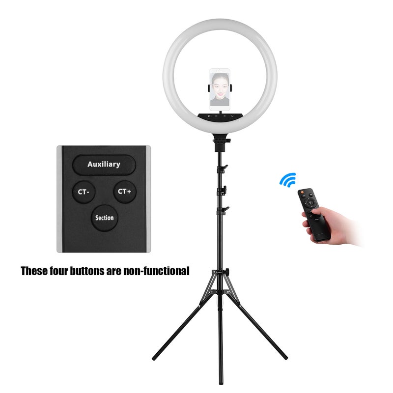 18" Fill-in Dimmable LED Ring Light Kit Black/White - Image 4