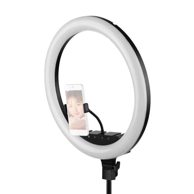 18" Fill-in Dimmable LED Ring Light Kit Black/White - Image 2