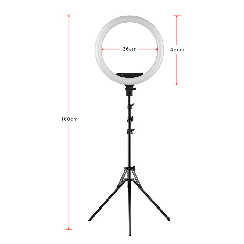 18" Fill-in Dimmable LED Ring Light Kit Black/White - Image 5