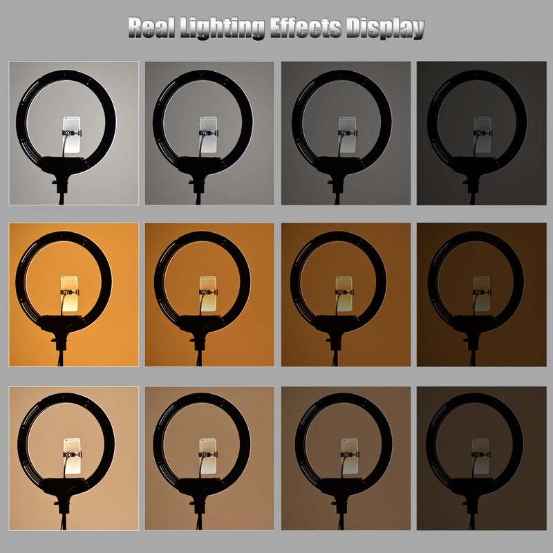 18" Fill-in Dimmable LED Ring Light Kit Black/White - Image 3