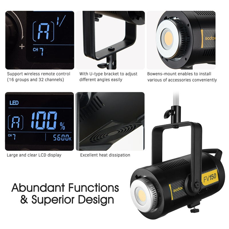 Godox - FV150 1/8000s High Speed Sync Dimmable LED Flash Light - Image 1