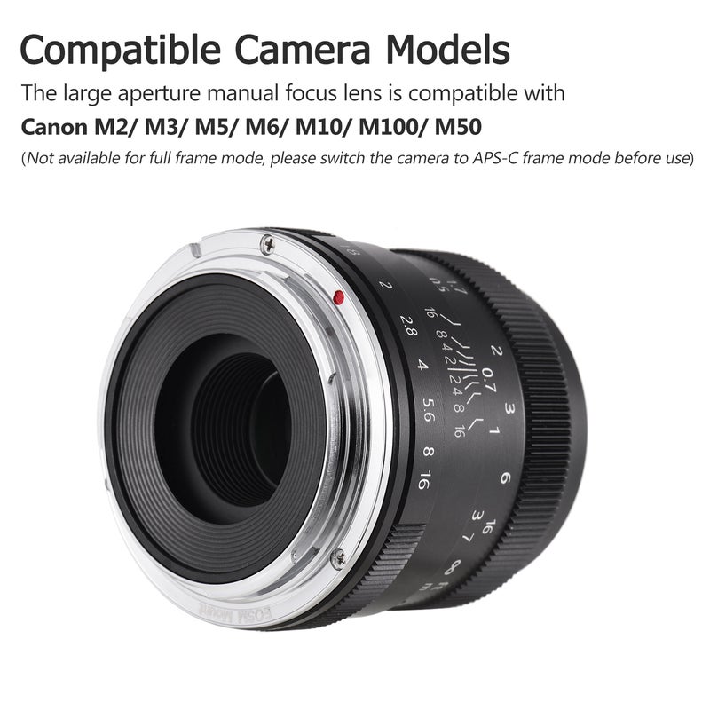 ANDOER - 50mm F1.2 Manual Focus Camera Lens For Canon Black - Image 1