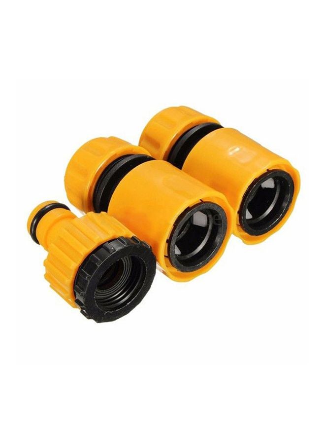Generic 3-Piece Garden Water Hose Pipe Connector Adaptor Set Yellow/Black  - Image 2
