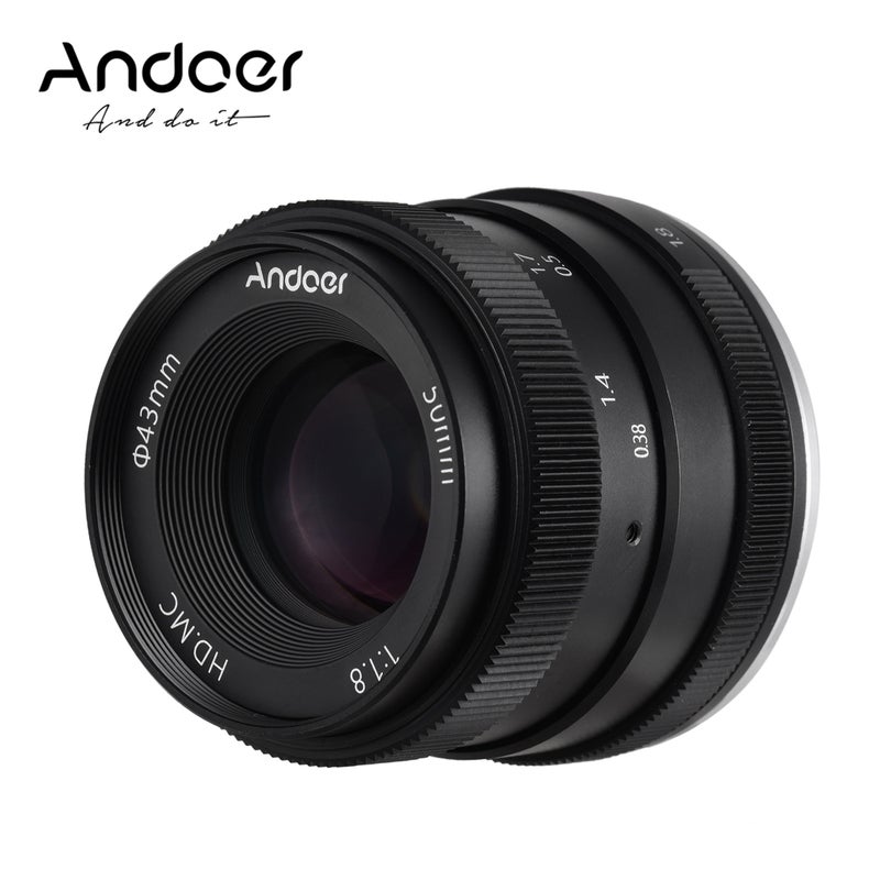 ANDOER - 50mm F1.2 Manual Focus Camera Lens For Canon Black - Image 1