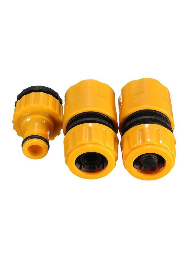 Generic 3-Piece Garden Water Hose Pipe Connector Adaptor Set Yellow/Black  - Image 3