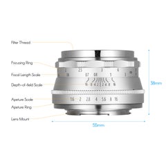 35mm F1.6 Manual Focus Camera Lens For Olympus Silver - v1602857851/N41023521A_7