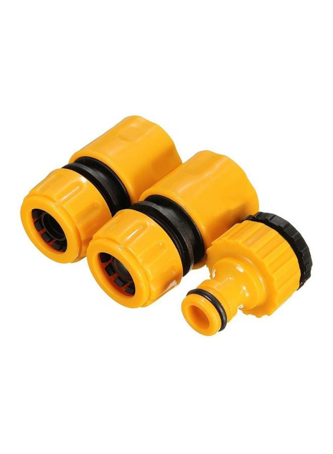 Generic 3-Piece Garden Water Hose Pipe Connector Adaptor Set Yellow/Black  - Image 4
