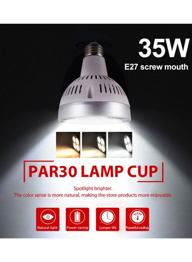 مصباح LED أبيض/فضي 12x9.5x9.5سم  - Image 2
