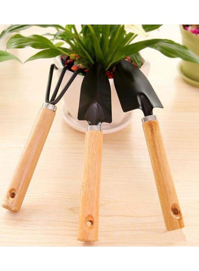 3-Piece Plant Care Gardening Tool Set Black/Beige - Image 4