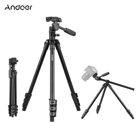 Q160HA Professional 3-Way Pan And Tilt Head Tripod Stand Black