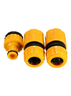 Generic 3-Piece Quick Water Irrigation Hose Connector Garden Tool Yellow/Black  - Image 1