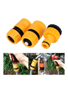 Generic 3-Piece Quick Water Irrigation Hose Connector Garden Tool Yellow/Black  - Image 2