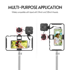 Generic Video Cage Rig Grip With LED Light Black  - Image 2