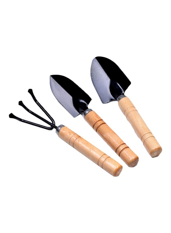 3-Piece Plant Care Gardening Tool Set Black/Beige - Image 1