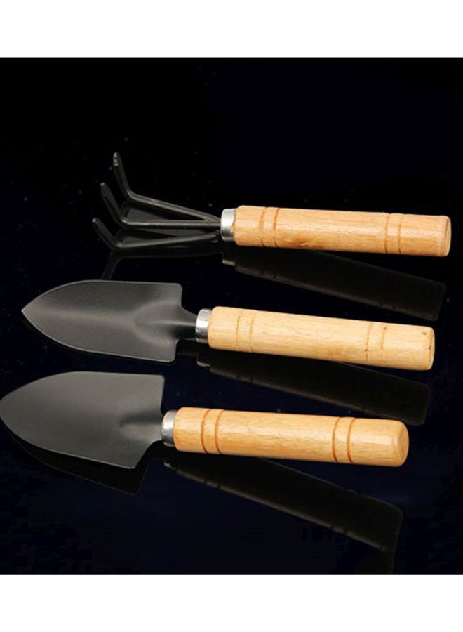 3-Piece Plant Care Gardening Tool Set Black/Beige - Image 3