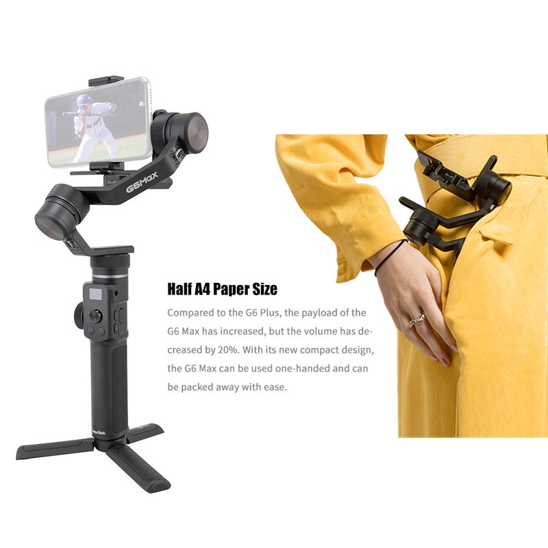 FeiyuTech - G6 Max 3-Axis Handheld Vlog Gimbal Stabilizer Black - Image 1