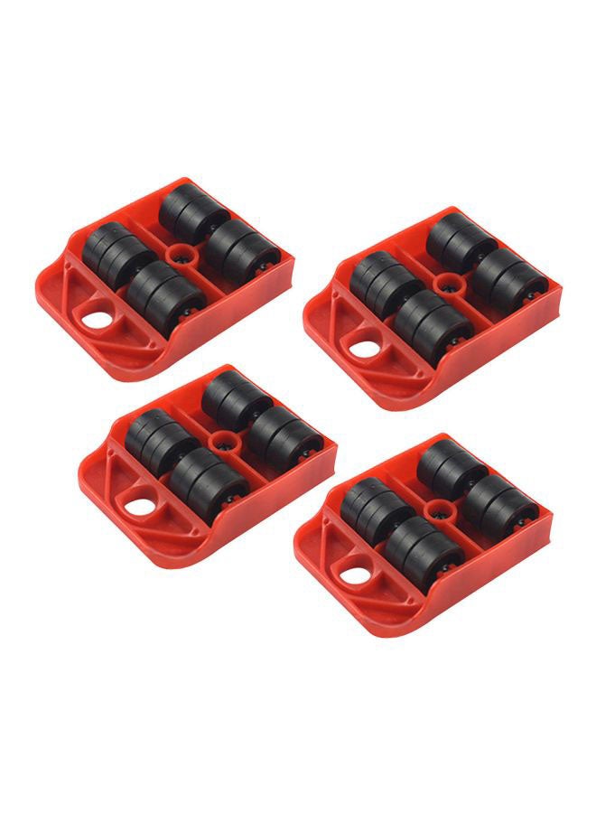 Pack Of 4 Furniture Transport Rollers Red/Black 10.05x7.5x2cm - Image 2