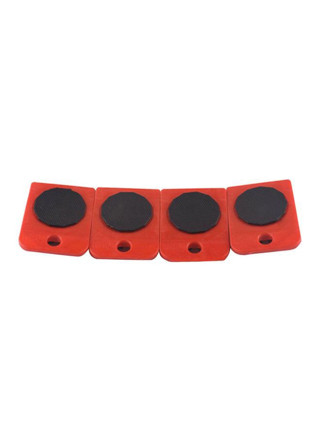 Pack Of 4 Furniture Transport Rollers Red/Black 10.05x7.5x2cm - Image 1