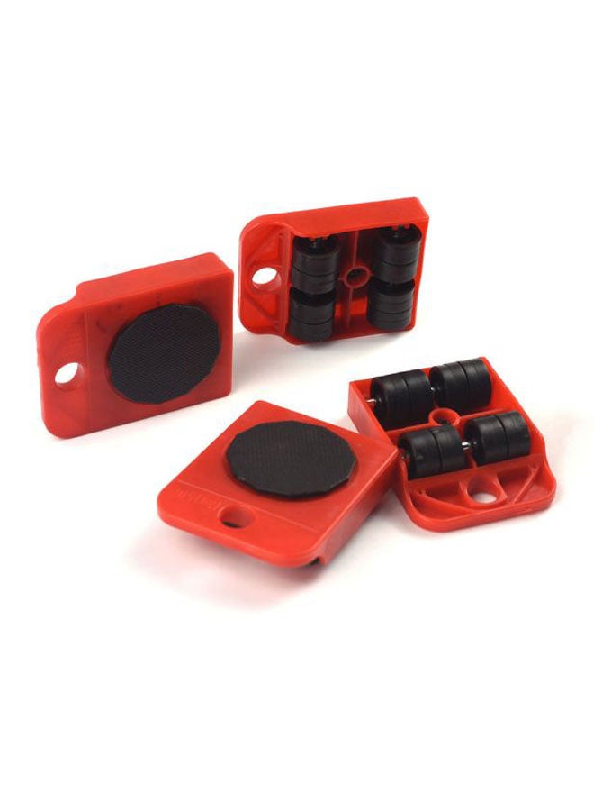 Pack Of 4 Furniture Transport Rollers Red/Black 10.05x7.5x2cm - Image 3
