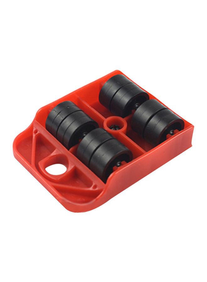Pack Of 4 Furniture Transport Rollers Red/Black 10.05x7.5x2cm - Image 5
